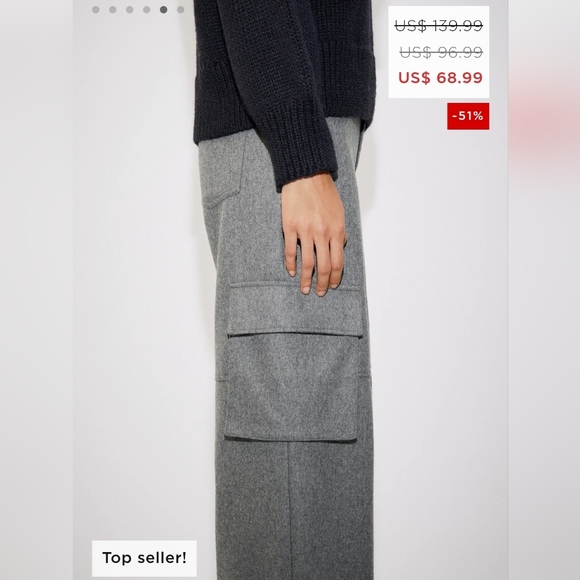 MANGO Wool blend cargo pants - Picture 2 of 5